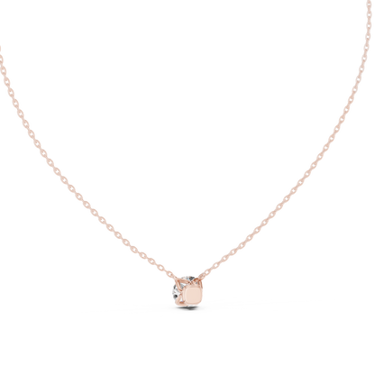 Round Shape Labgrown Pendant Dainty Solitaire Necklace For Women In 14K Gold - HIGHCARAT DIAMONDS