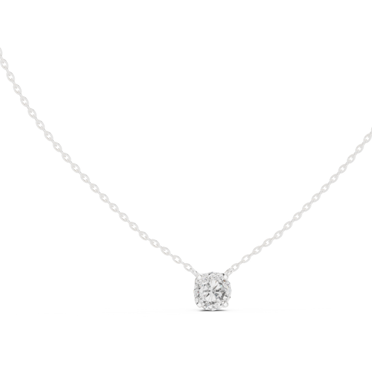 Round Shape Labgrown Pendant Dainty Solitaire Necklace For Women In 14K Gold - HIGHCARAT DIAMONDS