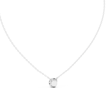 Round Shape Labgrown Pendant Dainty Solitaire Necklace For Women In 14K Gold - HIGHCARAT DIAMONDS