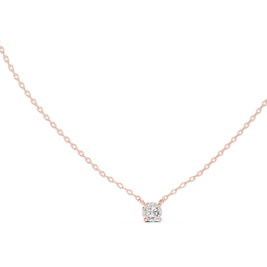 0.50 CT Minimalist Colorless Round Labgrown Diamond pendant For Her In 14k Solid Gold - HIGHCARAT DIAMONDS