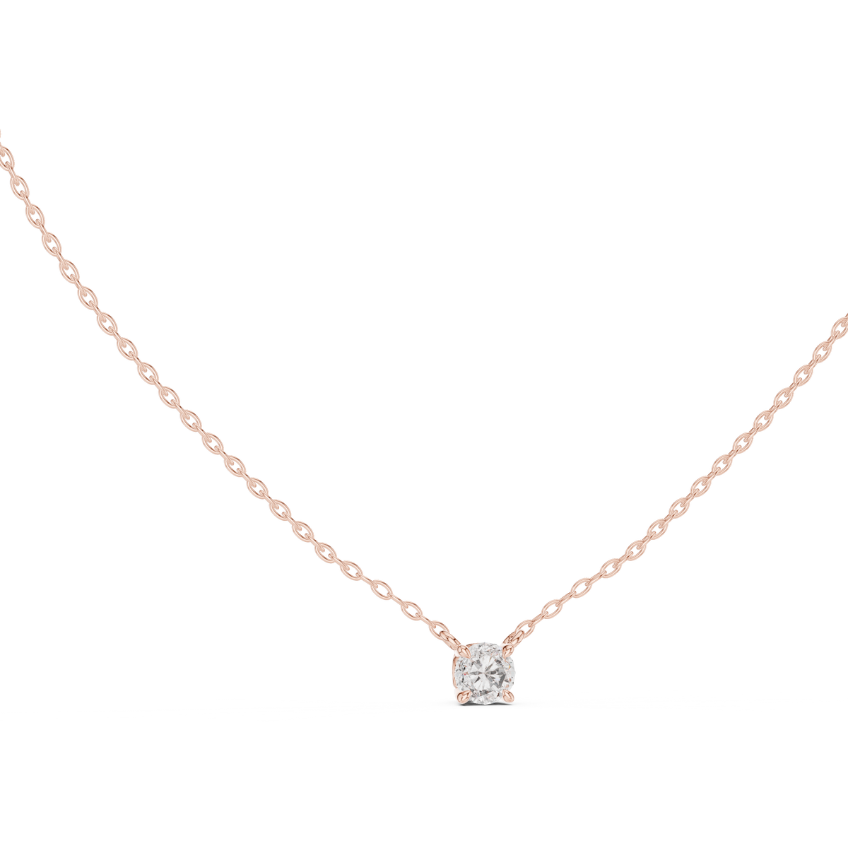 0.50 CT Minimalist Colorless Round Labgrown Diamond pendant For Her In 14k Solid Gold - HIGHCARAT DIAMONDS
