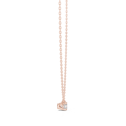 0.50 CT Minimalist Colorless Round Labgrown Diamond pendant For Her In 14k Solid Gold - HIGHCARAT DIAMONDS