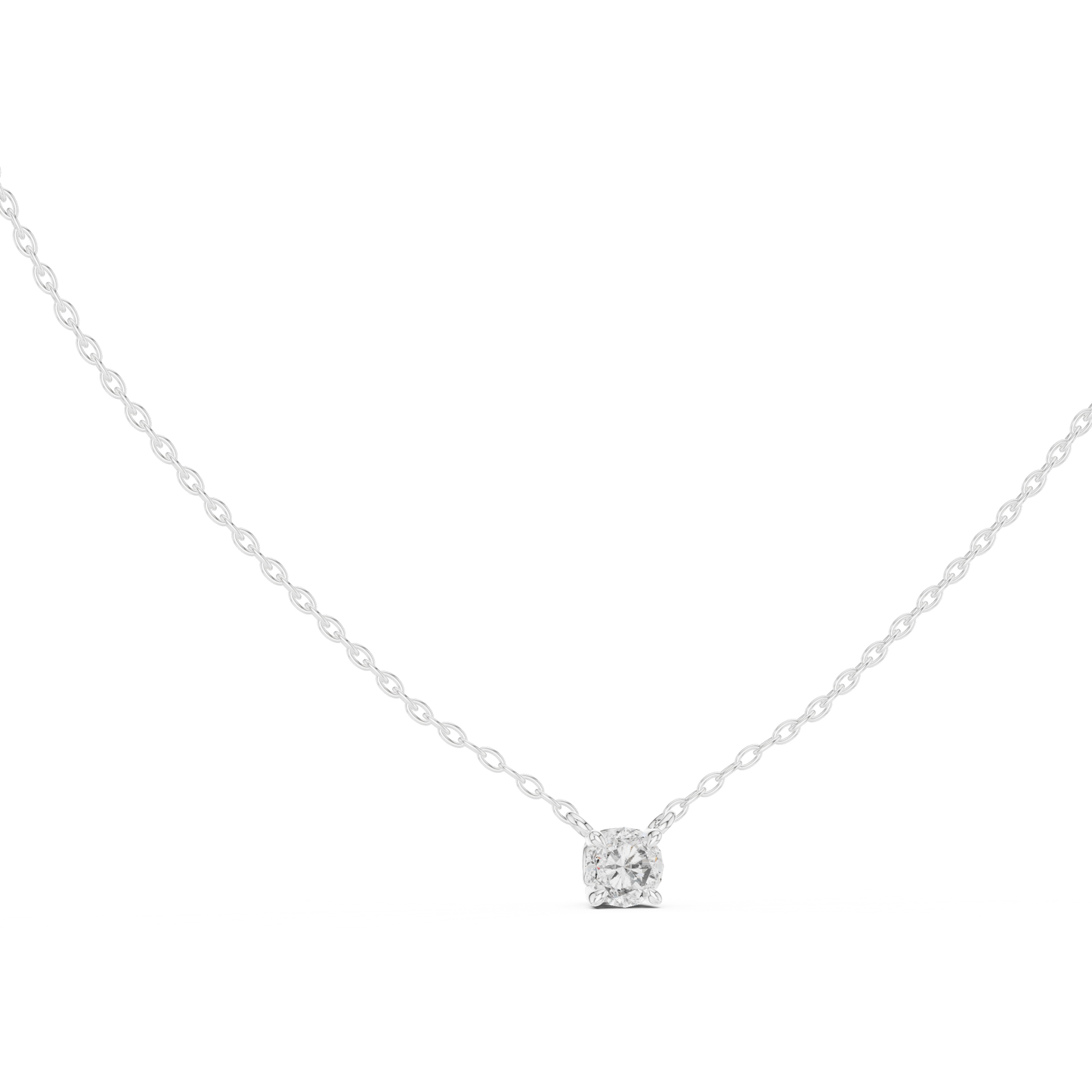 0.50 CT Minimalist Colorless Round Labgrown Diamond pendant For Her In 14k Solid Gold - HIGHCARAT DIAMONDS