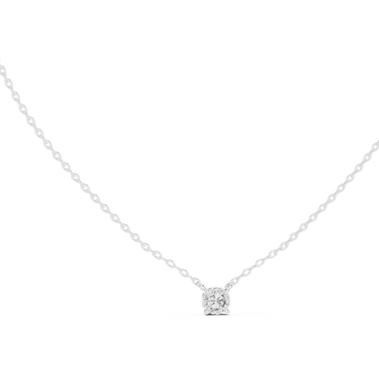 0.50 CT Minimalist Colorless Round Labgrown Diamond pendant For Her In 14k Solid Gold - HIGHCARAT DIAMONDS