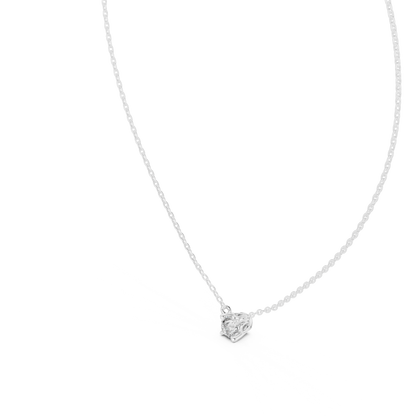 0.50 CT Minimalist Colorless Round Labgrown Diamond pendant For Her In 14k Solid Gold - HIGHCARAT DIAMONDS