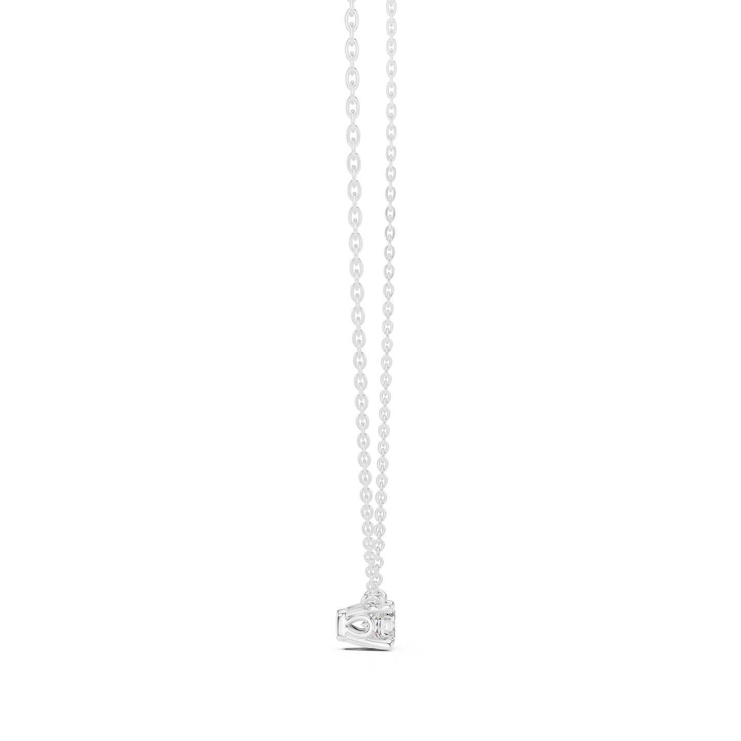 0.50 CT Minimalist Colorless Round Labgrown Diamond pendant For Her In 14k Solid Gold - HIGHCARAT DIAMONDS