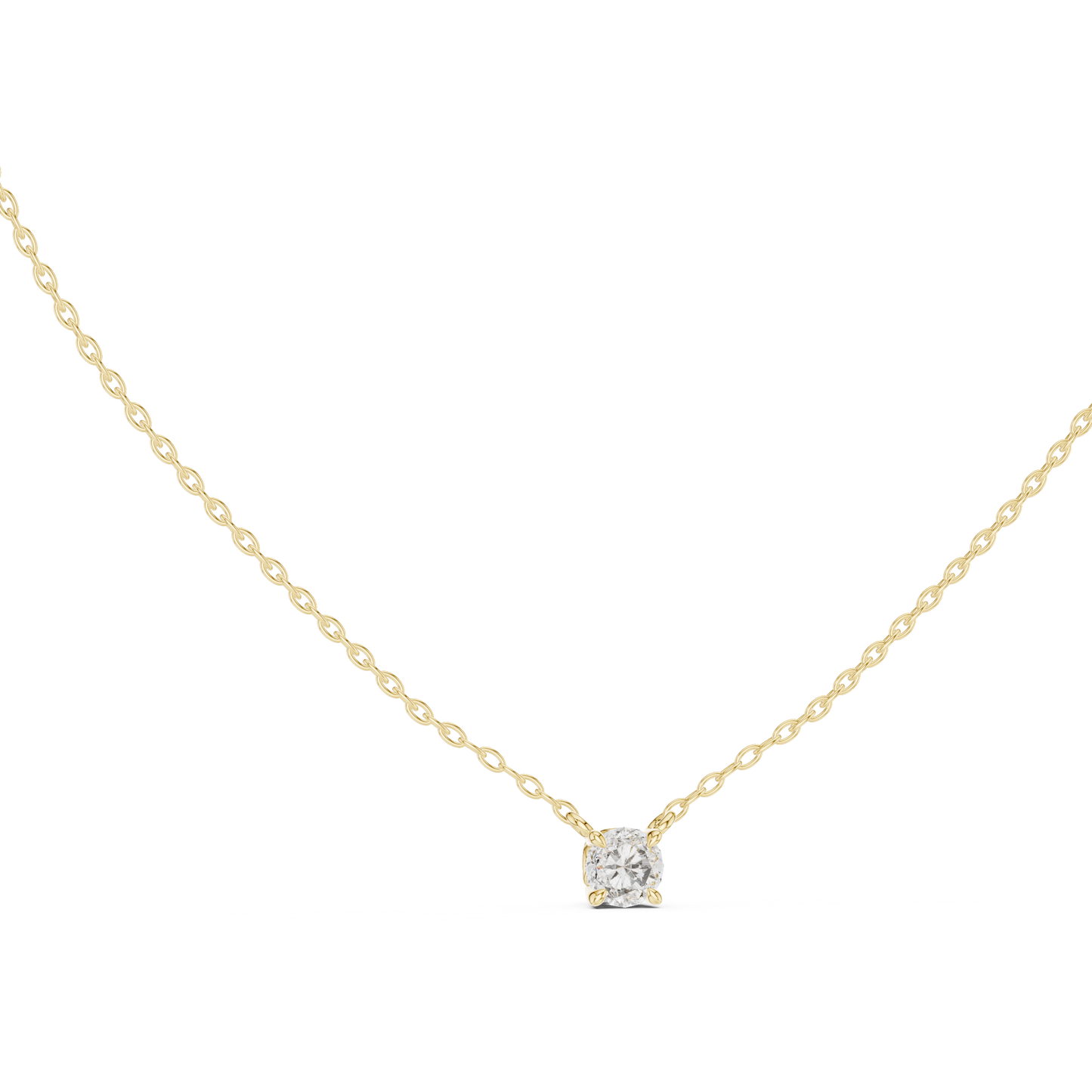0.50 CT Minimalist Colorless Round Labgrown Diamond pendant For Her In 14k Solid Gold - HIGHCARAT DIAMONDS
