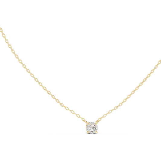 0.50 CT Minimalist Colorless Round Labgrown Diamond pendant For Her In 14k Solid Gold - HIGHCARAT DIAMONDS