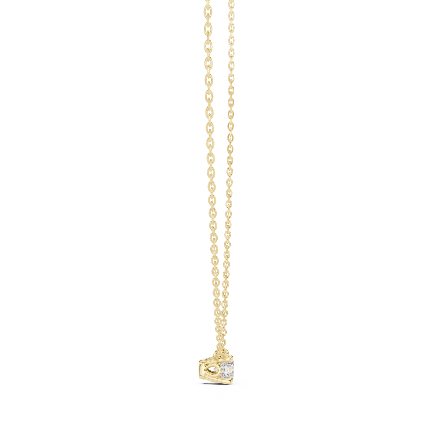 0.50 CT Minimalist Colorless Round Labgrown Diamond pendant For Her In 14k Solid Gold - HIGHCARAT DIAMONDS