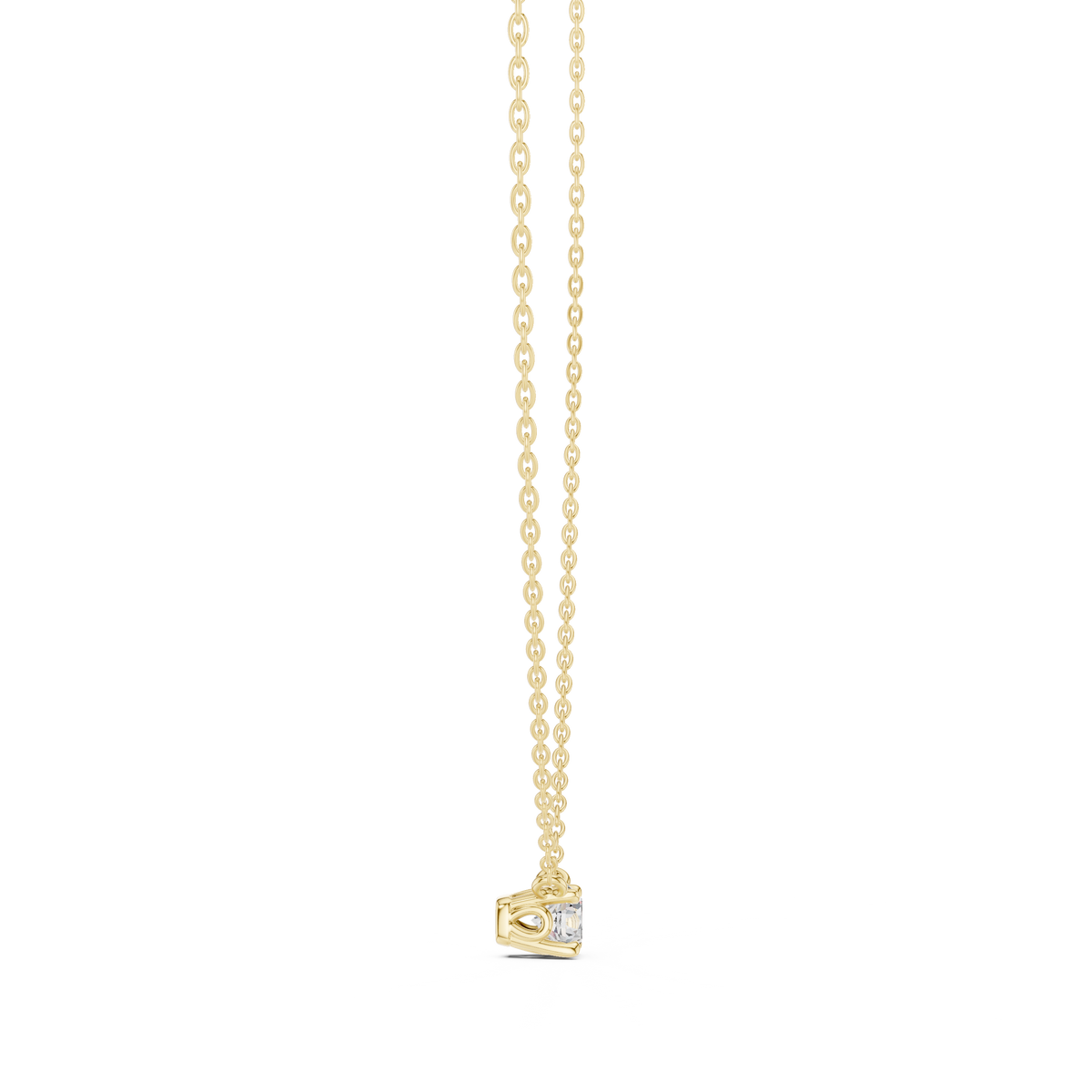Round Lab Grown Diamond Pendant with Four Prong Setting Top View