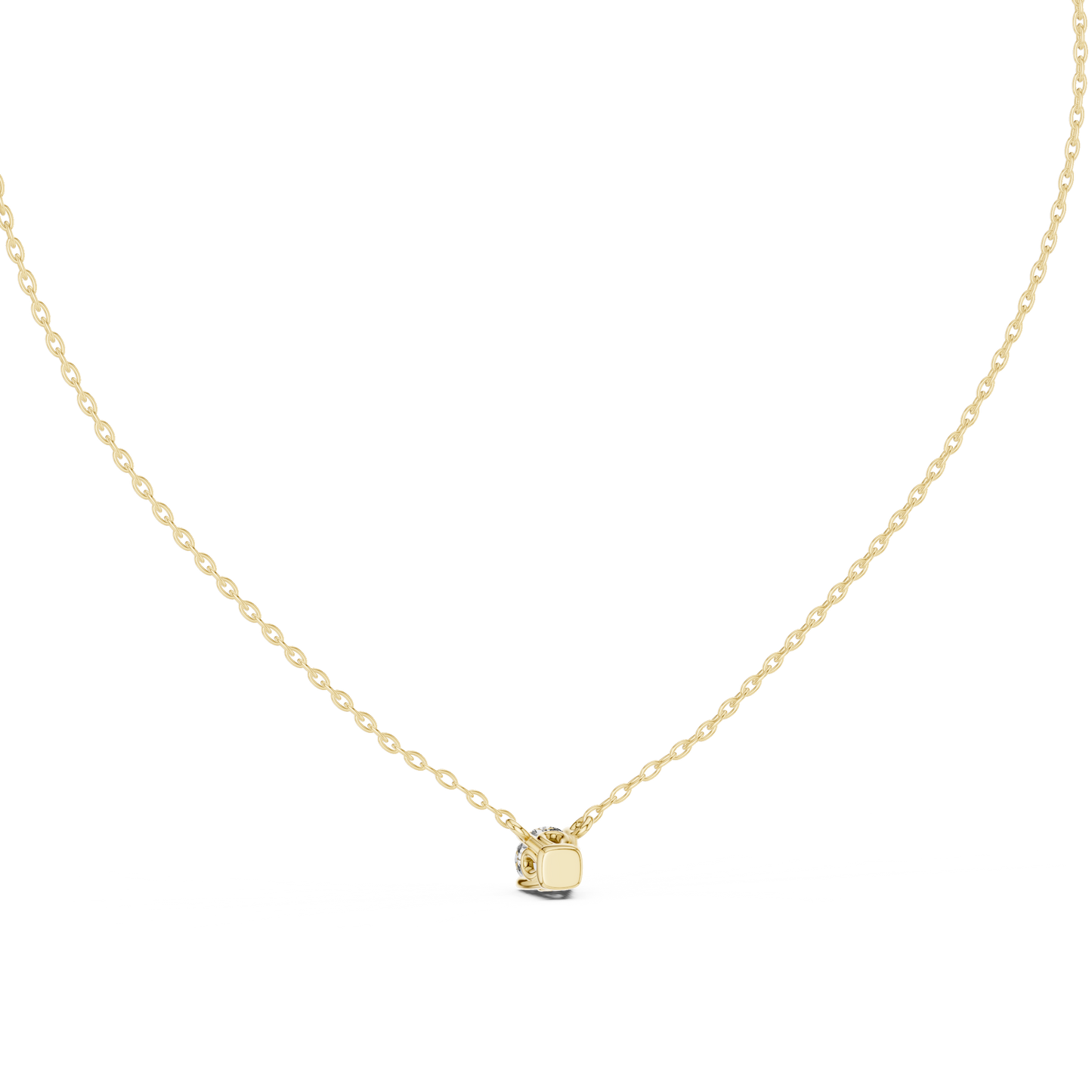0.50 CT Minimalist Colorless Round Labgrown Diamond pendant For Her In 14k Solid Gold - HIGHCARAT DIAMONDS