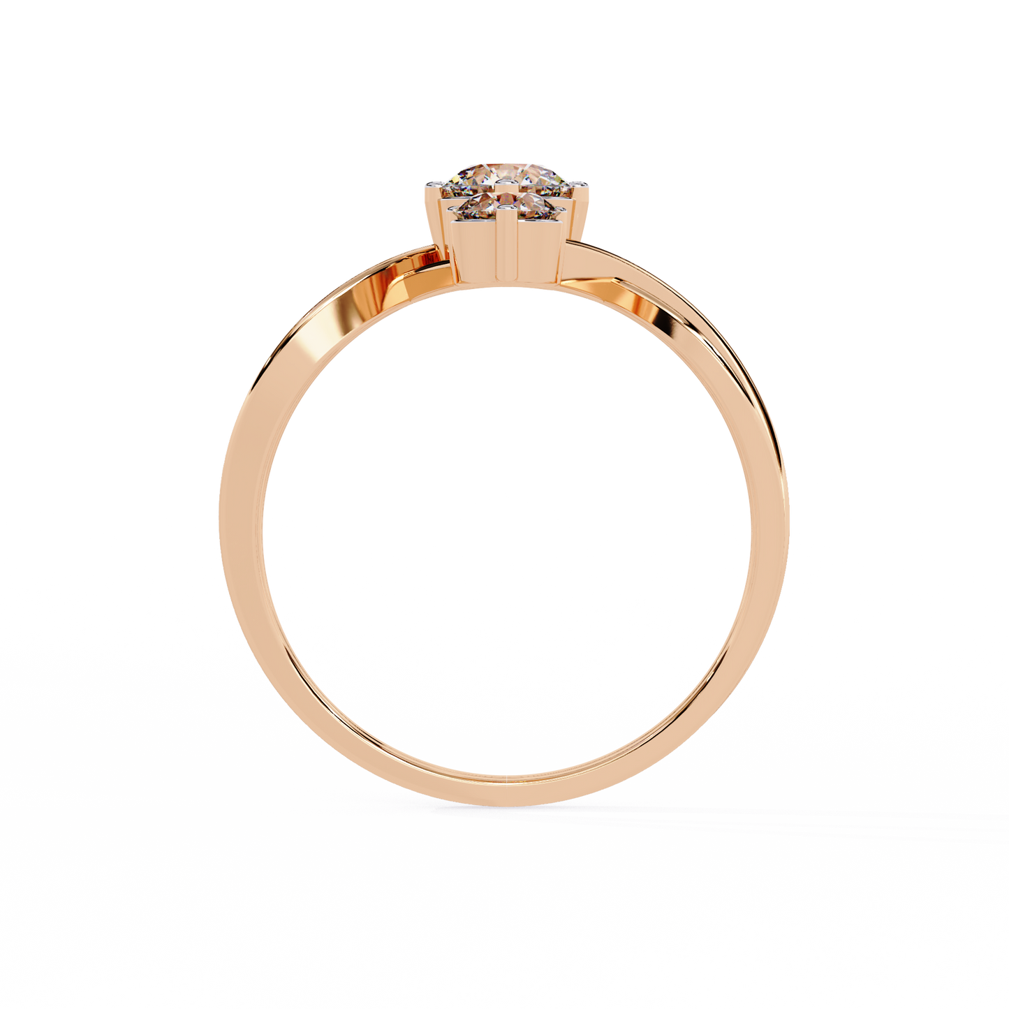 Round Three Stone Lab Diamond Split Shank Ring - HIGHCARAT DIAMONDS