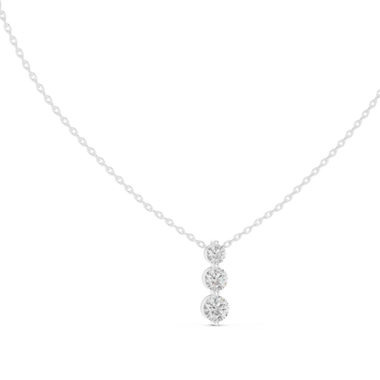 Round Shape Lab Grown 10k White Gold Stunning Vintage Style Pendant For Wedding Wear - HIGHCARAT DIAMONDS