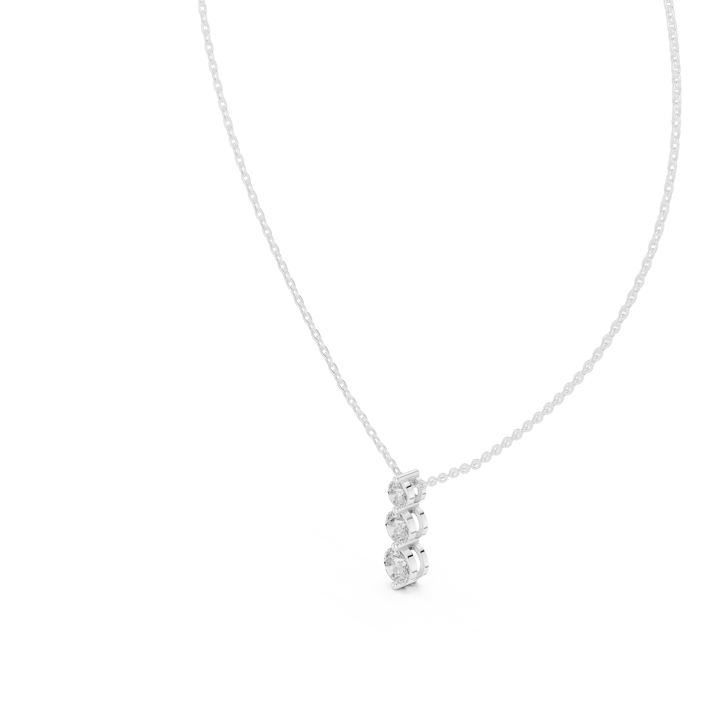 Round Shape Lab Grown 10k White Gold Stunning Vintage Style Pendant For Wedding Wear - HIGHCARAT DIAMONDS