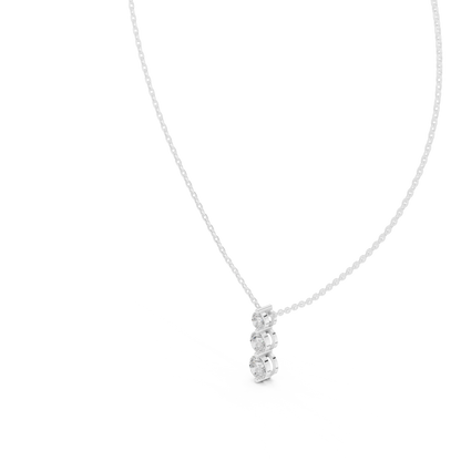 Round Shape Lab Grown 10k White Gold Stunning Vintage Style Pendant For Wedding Wear - HIGHCARAT DIAMONDS