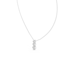 Round Shape Lab Grown 10k White Gold Stunning Vintage Style Pendant For Wedding Wear - HIGHCARAT DIAMONDS