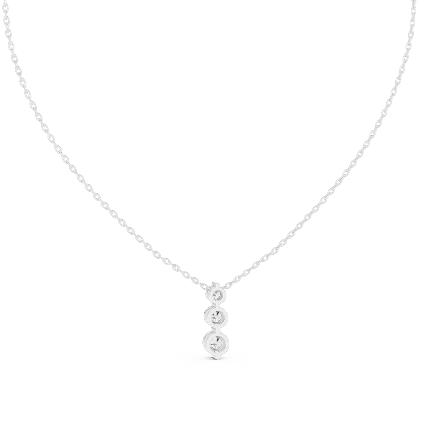 Round Shape Lab Grown 10k White Gold Stunning Vintage Style Pendant For Wedding Wear - HIGHCARAT DIAMONDS