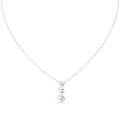 Round Shape Lab Grown 10k White Gold Stunning Vintage Style Pendant For Wedding Wear - HIGHCARAT DIAMONDS