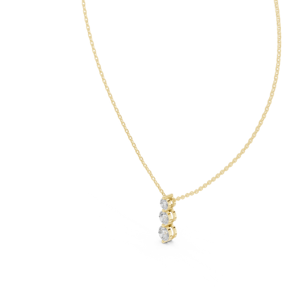 Round Shape Lab Grown 10k White Gold Stunning Vintage Style Pendant For Wedding Wear - HIGHCARAT DIAMONDS