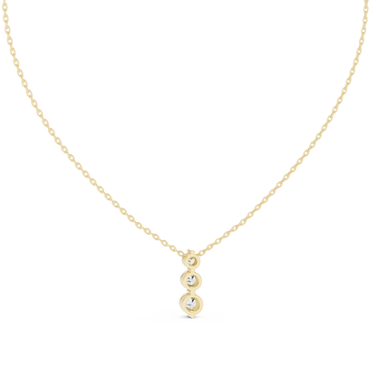 Round Shape Lab Grown 10k White Gold Stunning Vintage Style Pendant For Wedding Wear - HIGHCARAT DIAMONDS