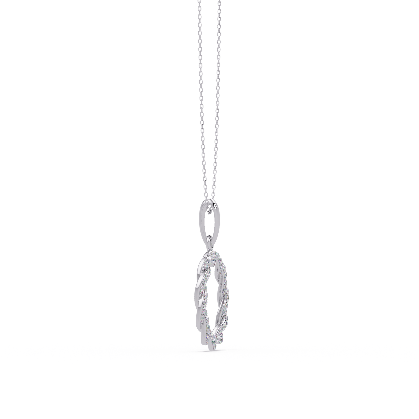 Round Twisted Lab Grown Diamond Circle Pendant Necklace - HIGHCARAT DIAMONDS