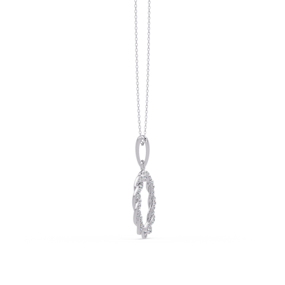 Round Twisted Lab Grown Diamond Circle Pendant Necklace - HIGHCARAT DIAMONDS