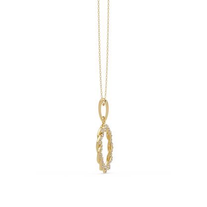 Round Twisted Lab Grown Diamond Circle Pendant Necklace - HIGHCARAT DIAMONDS