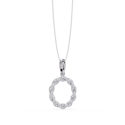 Round Twisted Lab Grown Diamond Circle Pendant Necklace - HIGHCARAT DIAMONDS