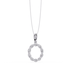 Round Twisted Lab Grown Diamond Circle Pendant Necklace - HIGHCARAT DIAMONDS
