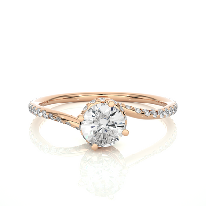 Round Twisted Shank Lab Grown Diamond Engagement Ring - HIGHCARAT DIAMONDS