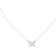 Butterfly Shape 14k Solid Gold Round Cut Lab Grown-Natural Diamond Pendant For Her - HIGHCARAT DIAMONDS