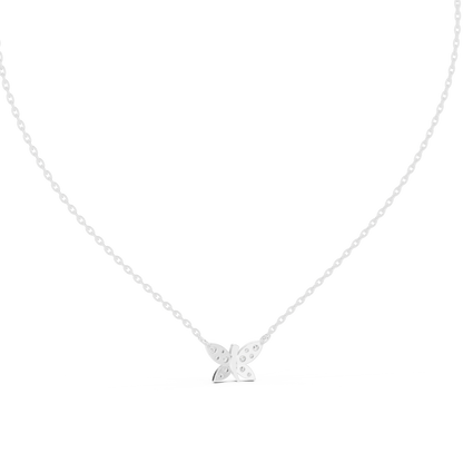 Butterfly Shape 14k Solid Gold Round Cut Lab Grown-Natural Diamond Pendant For Her - HIGHCARAT DIAMONDS