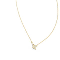Butterfly Shape 14k Solid Gold Round Cut Lab Grown-Natural Diamond Pendant For Her - HIGHCARAT DIAMONDS