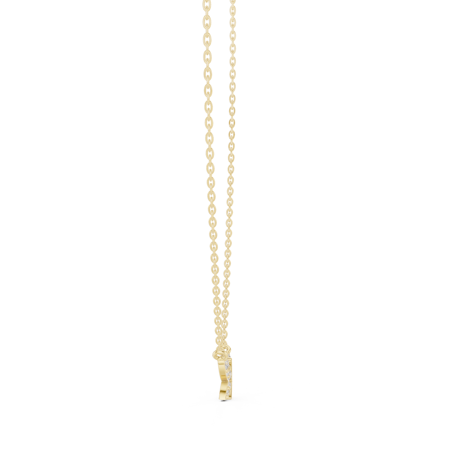 Butterfly Shape 14k Solid Gold Round Cut Lab Grown-Natural Diamond Pendant For Her - HIGHCARAT DIAMONDS