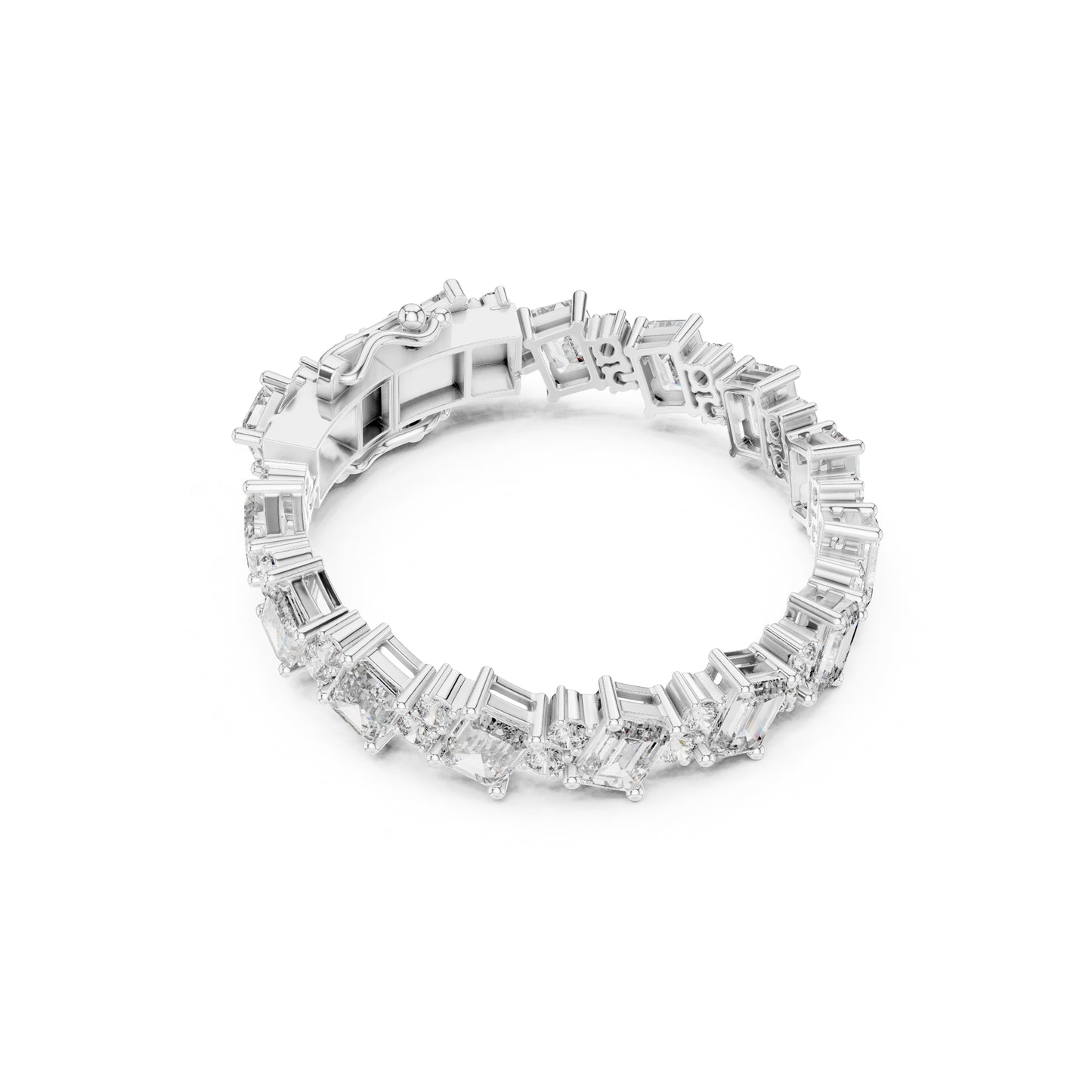 28.58 CT Emerald And Round Cut Diamond Elegant Minimalist Vintage Handmade Dainty Tennis Wedding Bracelet Gift For Women's - HIGHCARAT DIAMONDS