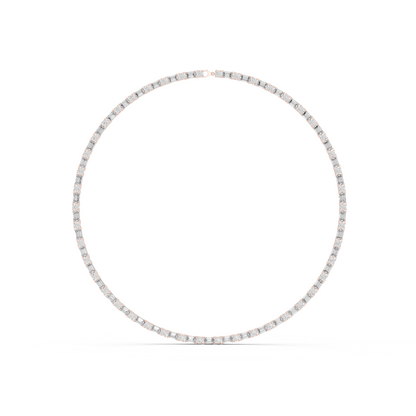 Round & Emerald Cut Lab Grown 10k Solid Gold Vintage Unique Diamond Necklace For Her - HIGHCARAT DIAMONDS