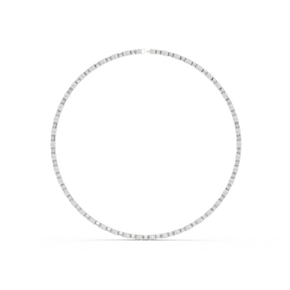 Round & Emerald Cut Lab Grown 10k Solid Gold Vintage Unique Diamond Necklace For Her - HIGHCARAT DIAMONDS