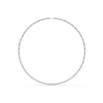 Round & Emerald Cut Lab Grown 10k Solid Gold Vintage Unique Diamond Necklace For Her - HIGHCARAT DIAMONDS
