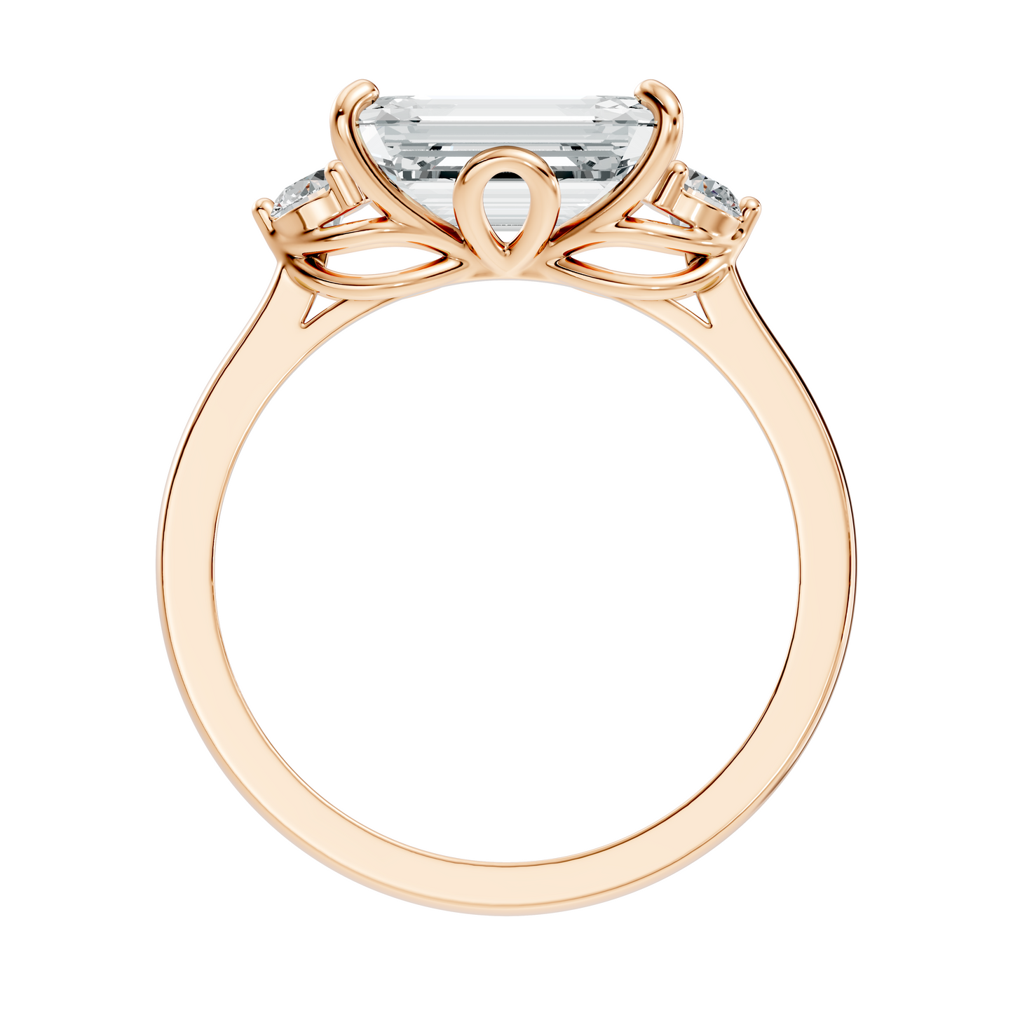 3.45Ct Emerald and Round Cut Lab Grown Diamond Unique Minimalist Prong Set Dainty Cluster Ring For Her - HIGHCARAT DIAMONDS