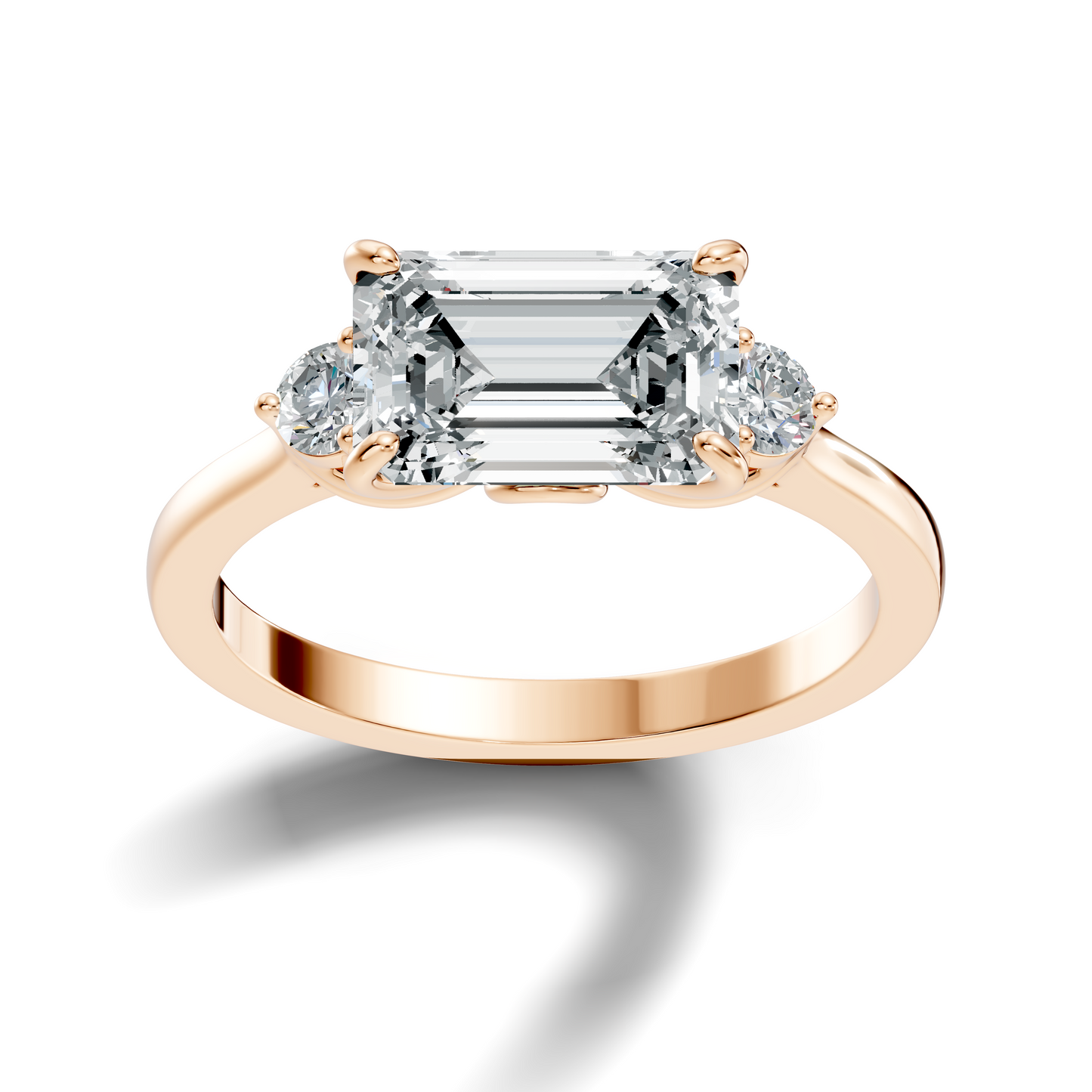 3.45Ct Emerald and Round Cut Lab Grown Diamond Unique Minimalist Prong Set Dainty Cluster Ring For Her - HIGHCARAT DIAMONDS