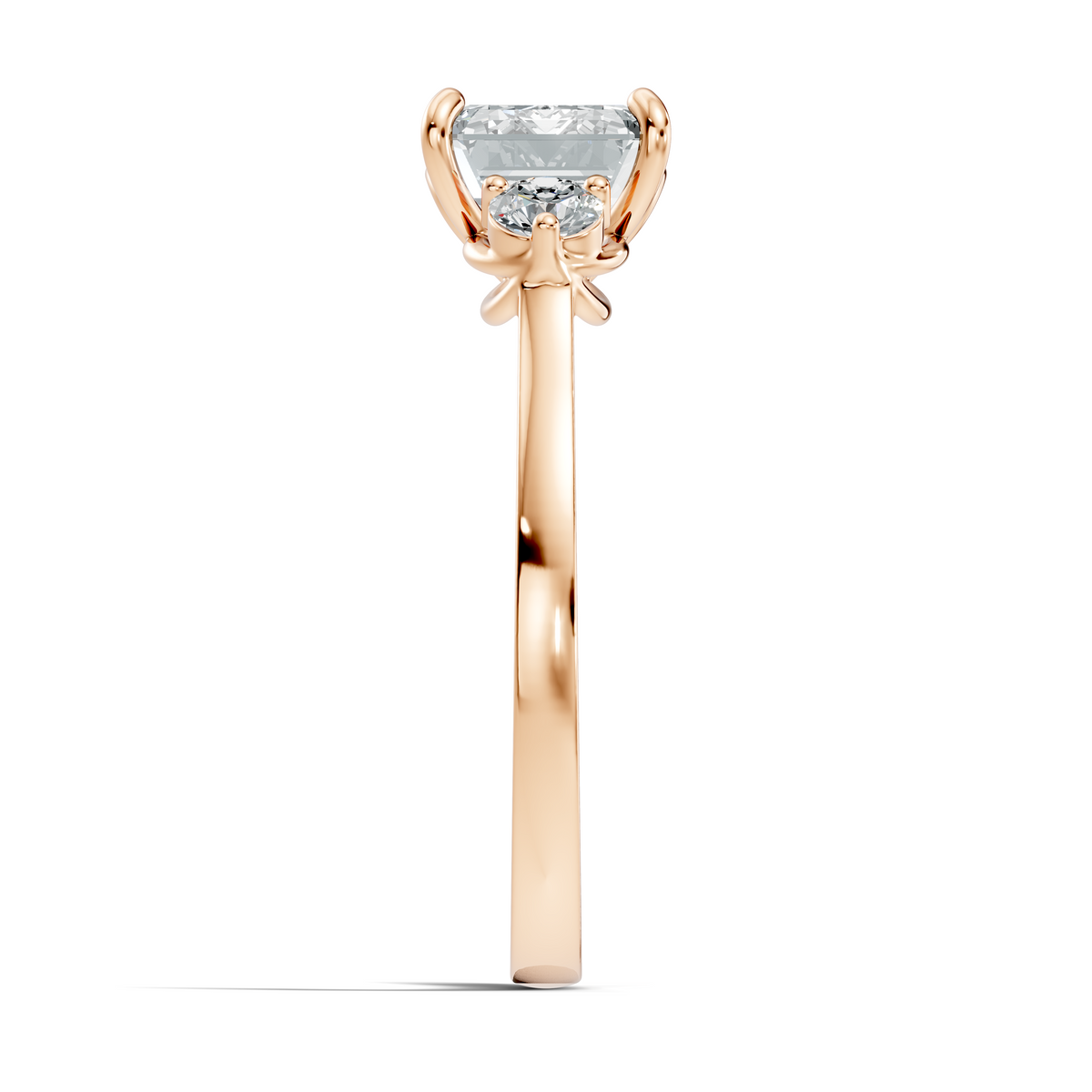 3.45Ct Emerald and Round Cut Lab Grown Diamond Unique Minimalist Prong Set Dainty Cluster Ring For Her - HIGHCARAT DIAMONDS