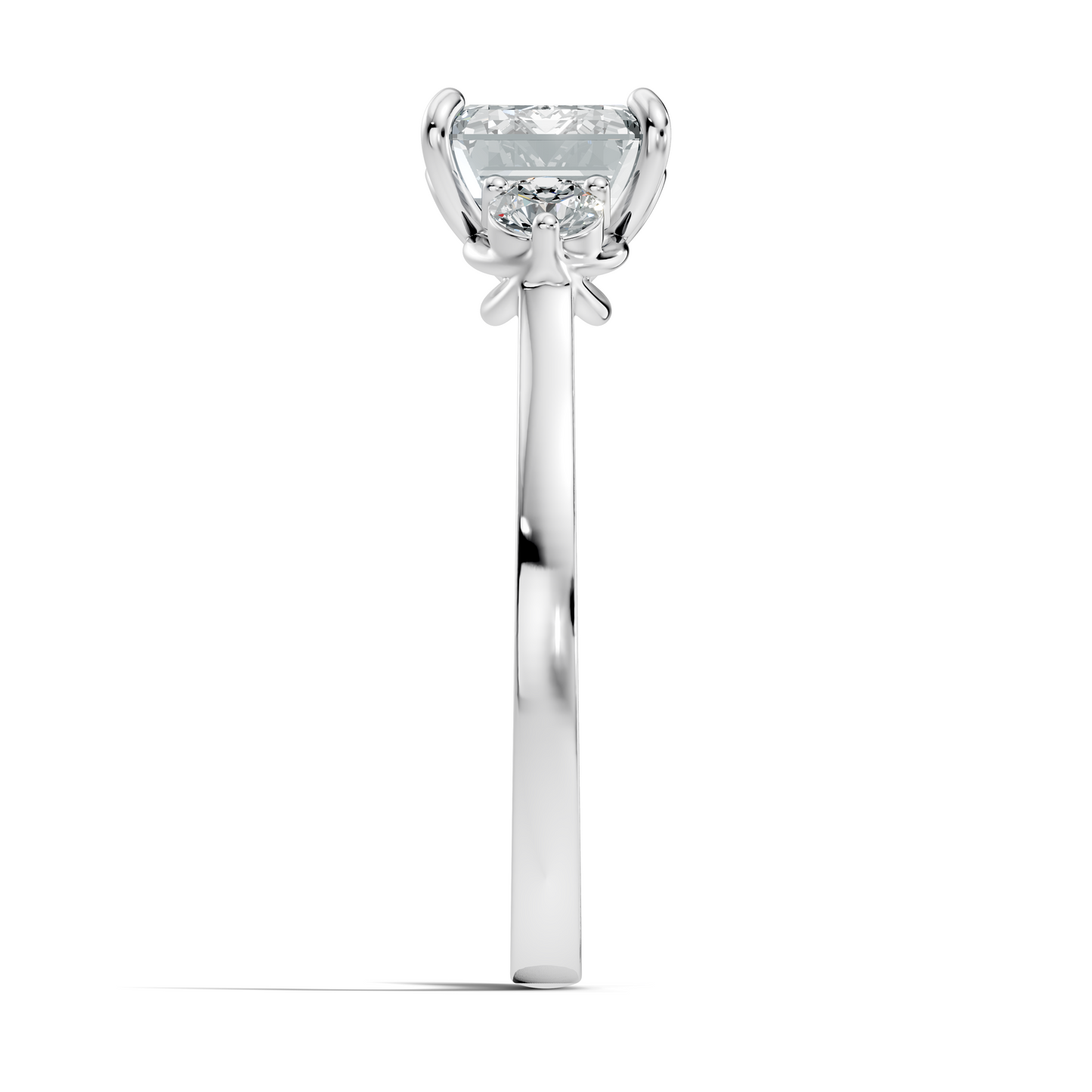 3.45Ct Emerald and Round Cut Lab Grown Diamond Unique Minimalist Prong Set Dainty Cluster Ring For Her - HIGHCARAT DIAMONDS