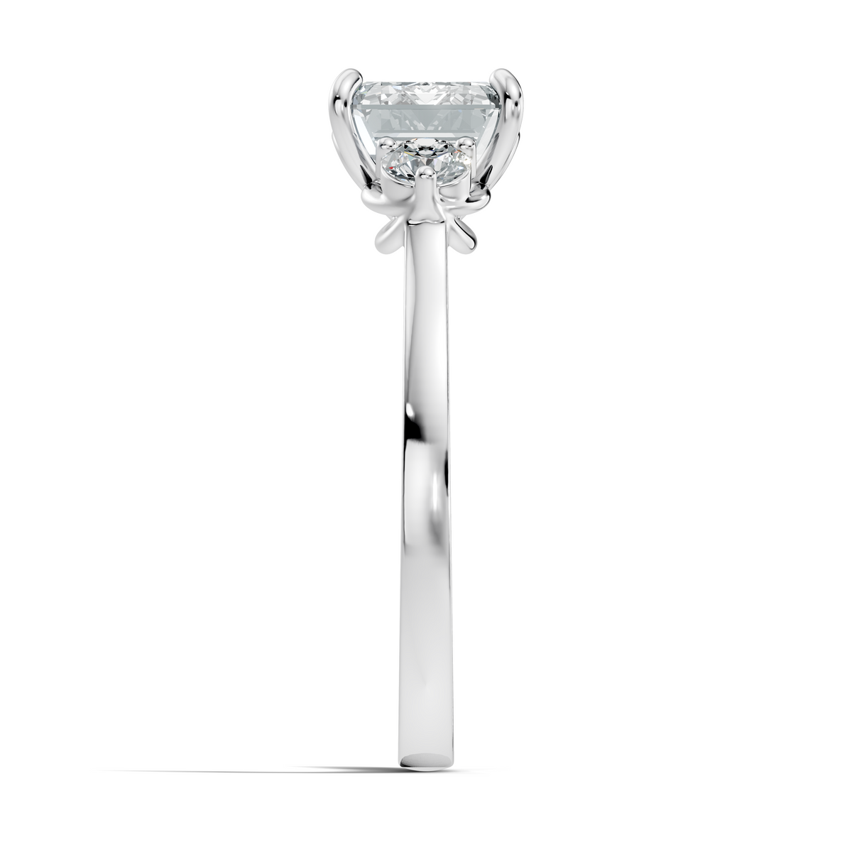 3.45Ct Emerald and Round Cut Lab Grown Diamond Unique Minimalist Prong Set Dainty Cluster Ring For Her - HIGHCARAT DIAMONDS