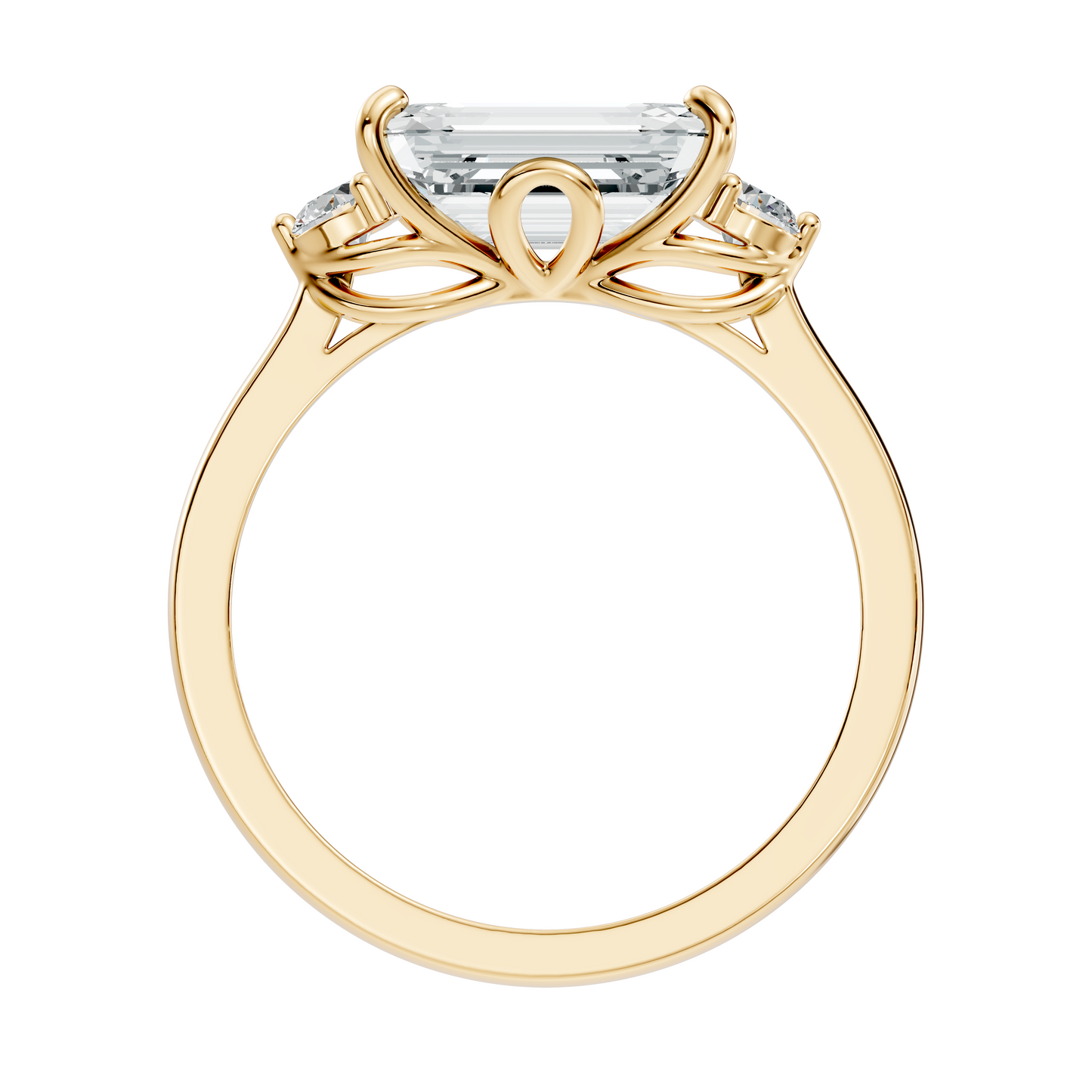 3.45Ct Emerald and Round Cut Lab Grown Diamond Unique Minimalist Prong Set Dainty Cluster Ring For Her - HIGHCARAT DIAMONDS