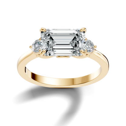 3.45Ct Emerald and Round Cut Lab Grown Diamond Unique Minimalist Prong Set Dainty Cluster Ring For Her - HIGHCARAT DIAMONDS