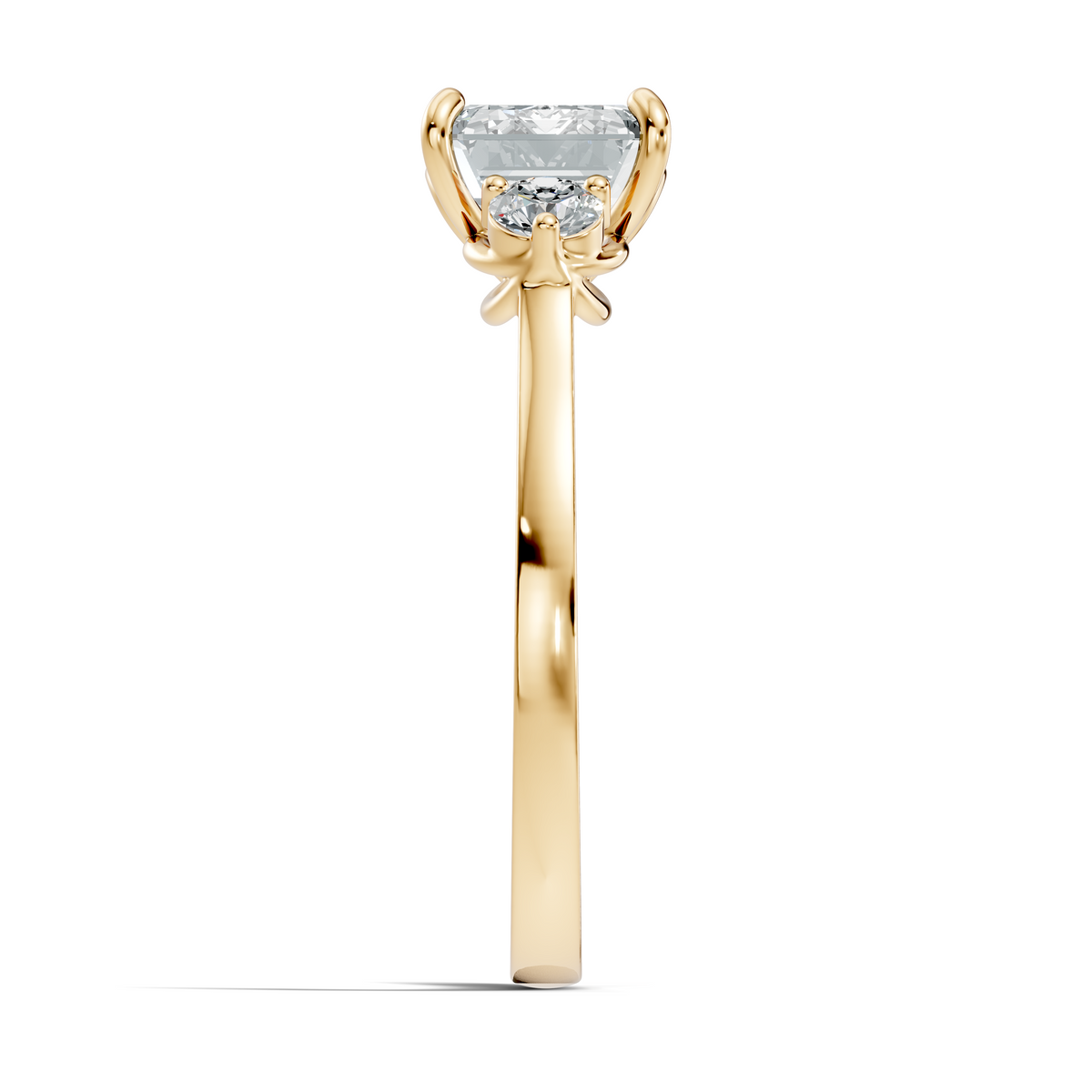 3.45Ct Emerald and Round Cut Lab Grown Diamond Unique Minimalist Prong Set Dainty Cluster Ring For Her - HIGHCARAT DIAMONDS