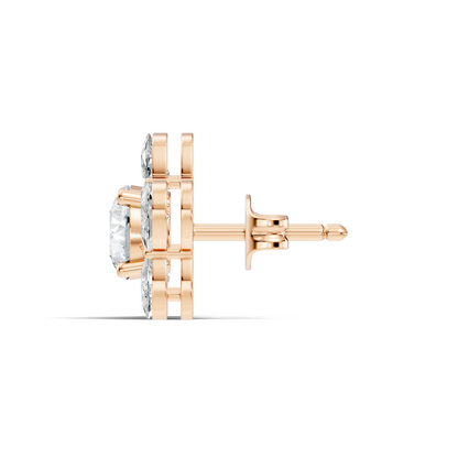 Halfmoon Antique Cut Diamond Stud Earrings Round Lab Grown luxury Stud Earring Perfect Gift For Her - HIGHCARAT DIAMONDS
