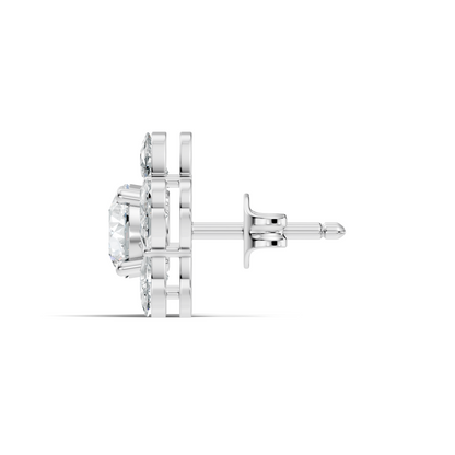 Halfmoon Antique Cut Diamond Stud Earrings Round Lab Grown luxury Stud Earring Perfect Gift For Her - HIGHCARAT DIAMONDS