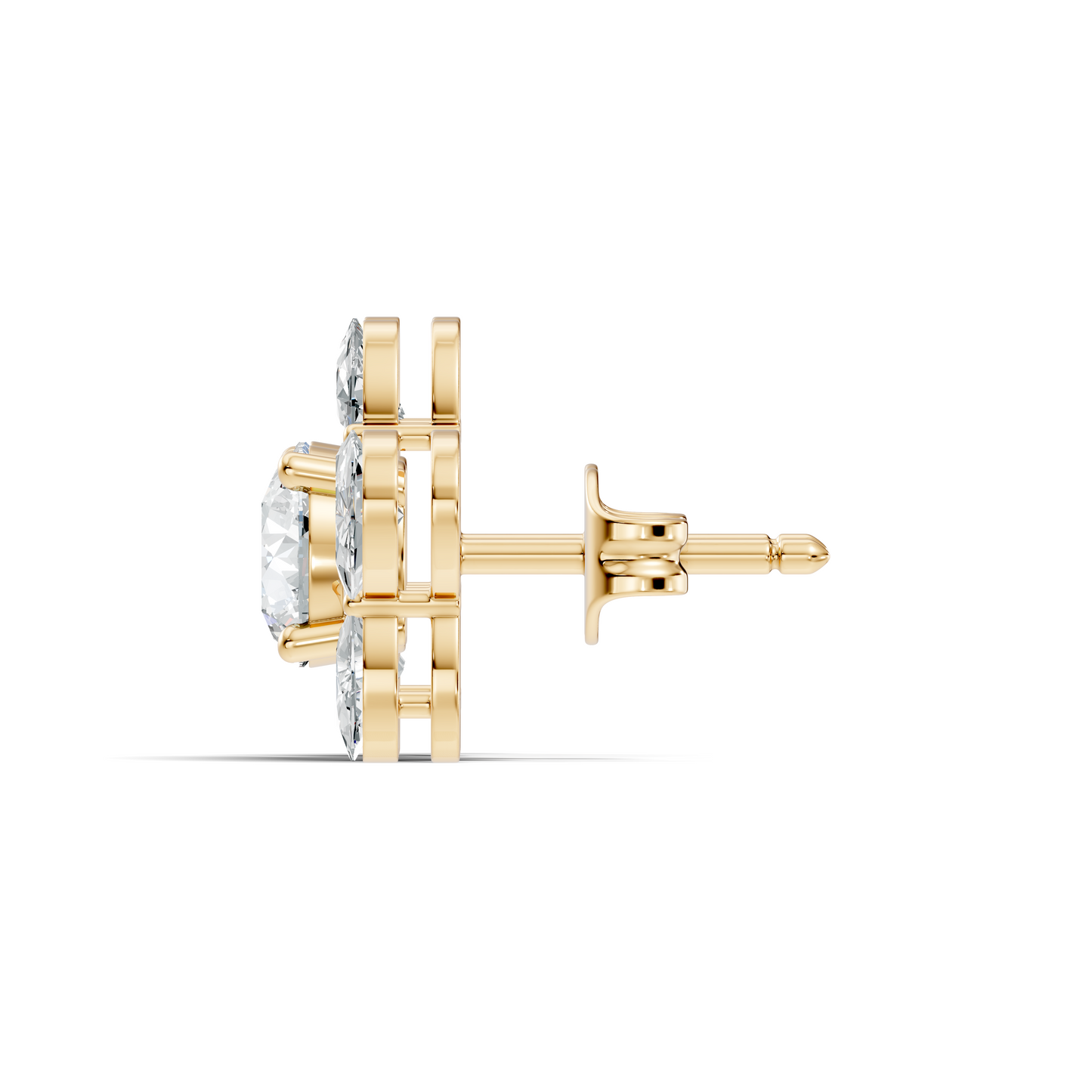 Halfmoon Antique Cut Diamond Stud Earrings Round Lab Grown luxury Stud Earring Perfect Gift For Her - HIGHCARAT DIAMONDS