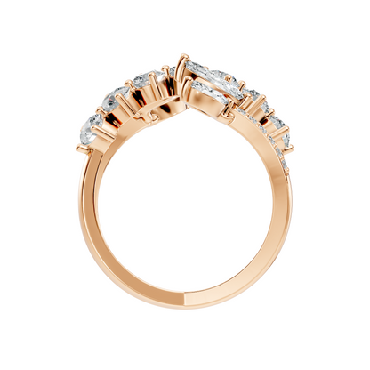 2.51Ct Round and Marquise Cut Lab Grown Diamond Vintage Delicate Classic Wedding Ring For Her - HIGHCARAT DIAMONDS